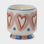Hearts Ceramic Candle - Rosewood Vanilla