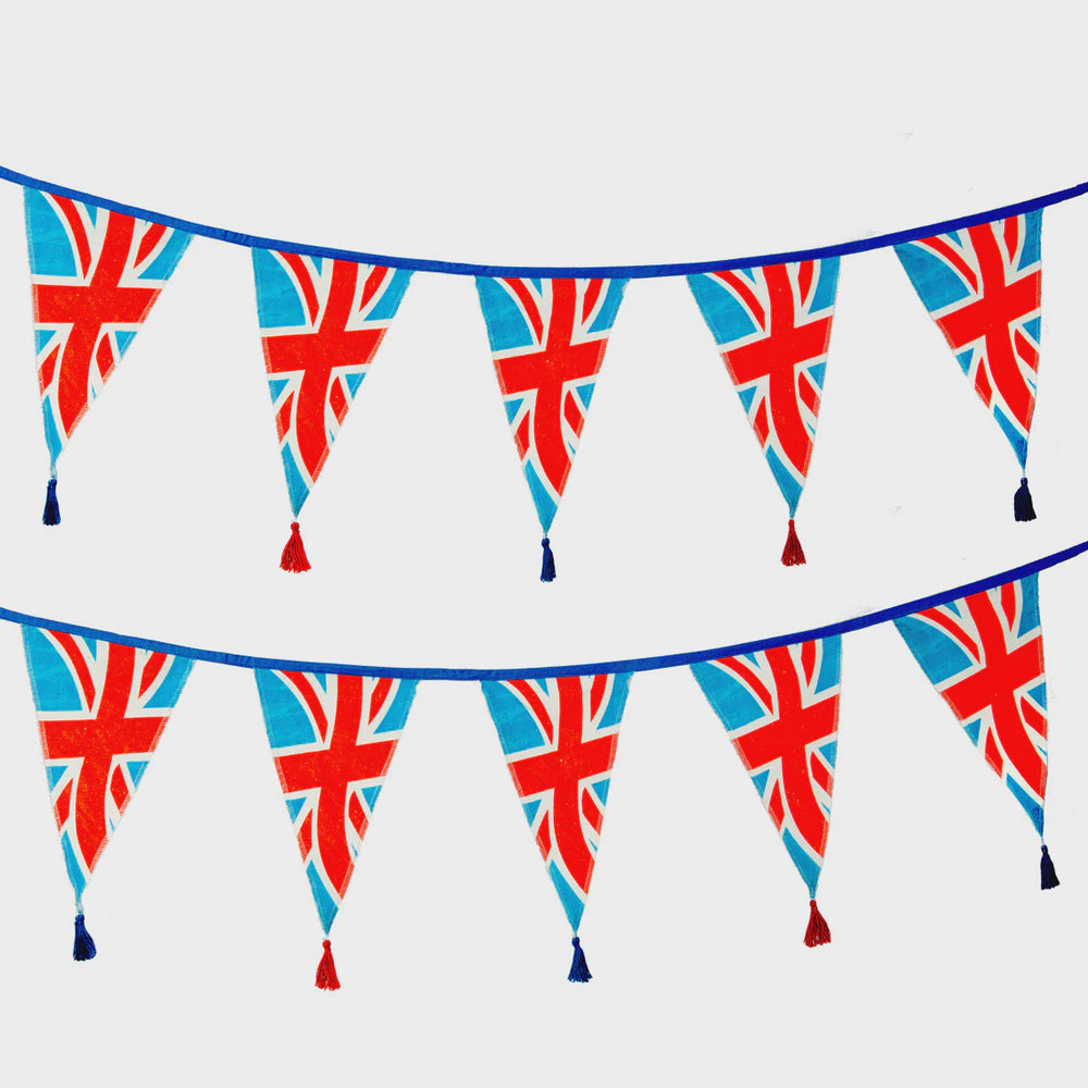 Royal Union Jack Flag Organic Fabric Bunting - 3m