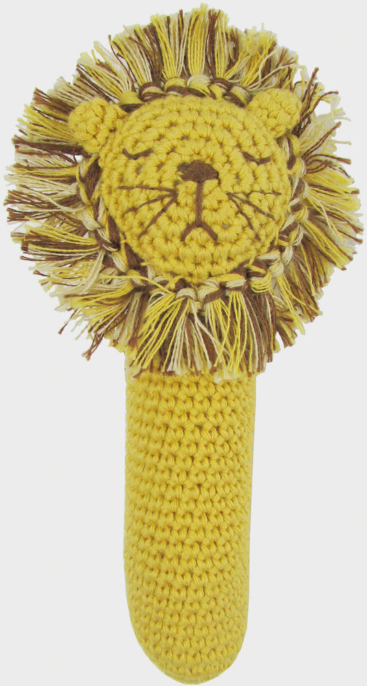 Crochet Lion Rattle Stick