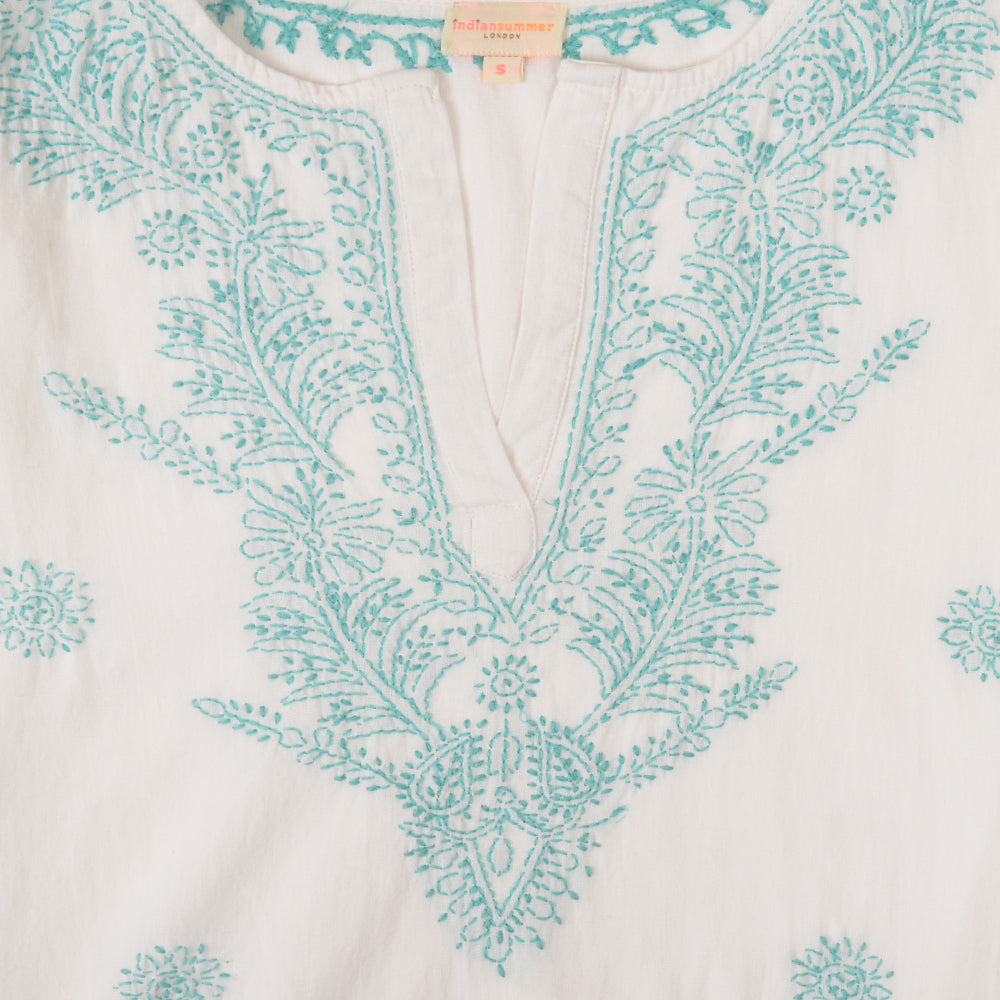 Elle Kaftan Linen- Turquoise