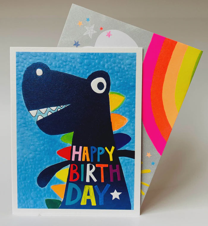happy birthday dinosaur card kids
