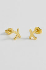 Kiss Gold Stud Earrings