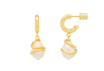 Pearl Wrap Hoop Earrings - Gold Plated