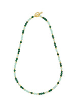 Mix Green Semi Precious Beaded Necklace With EB Tbar
