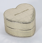 Mini Heart Shape Jewellery Box - Gold Croc