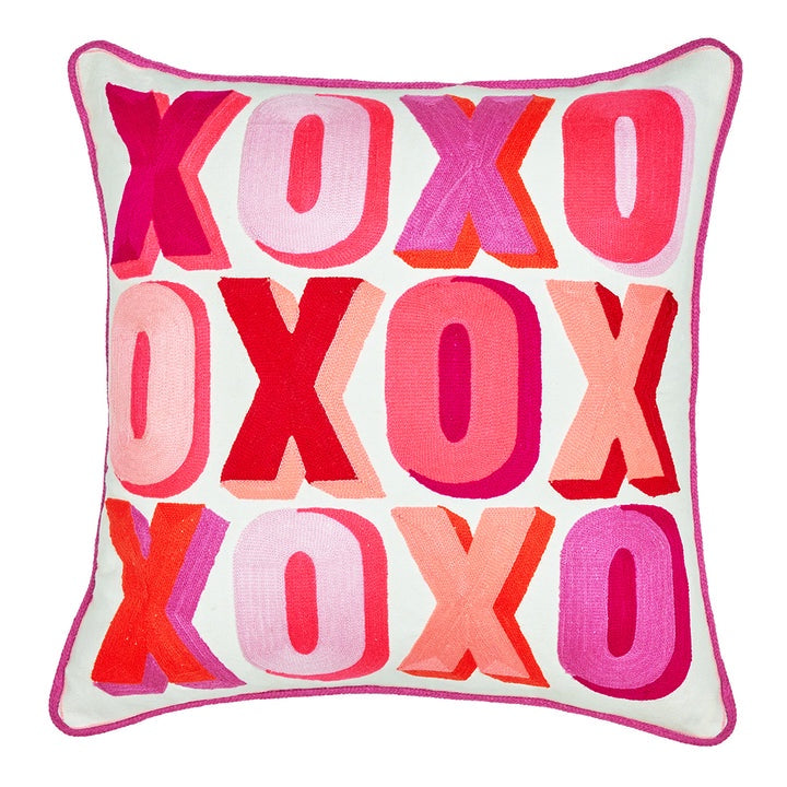 Letterpop XOXO Embroidered Cushion Pinks