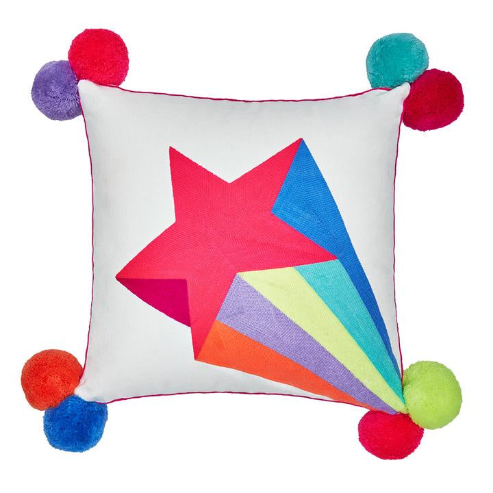 Shooting Star Embroidered Cushion Multicoloured