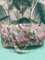 Carry On Bag- White Floral Garden