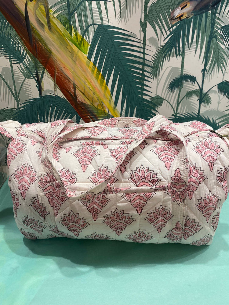 Carry On Bag- White Pink Lotus