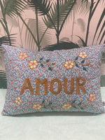 Embroidered Amour Cushion- Floral