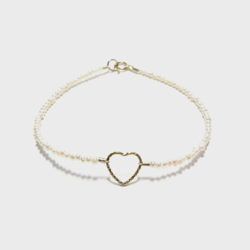Sparkle Heart Pearl Bracelet