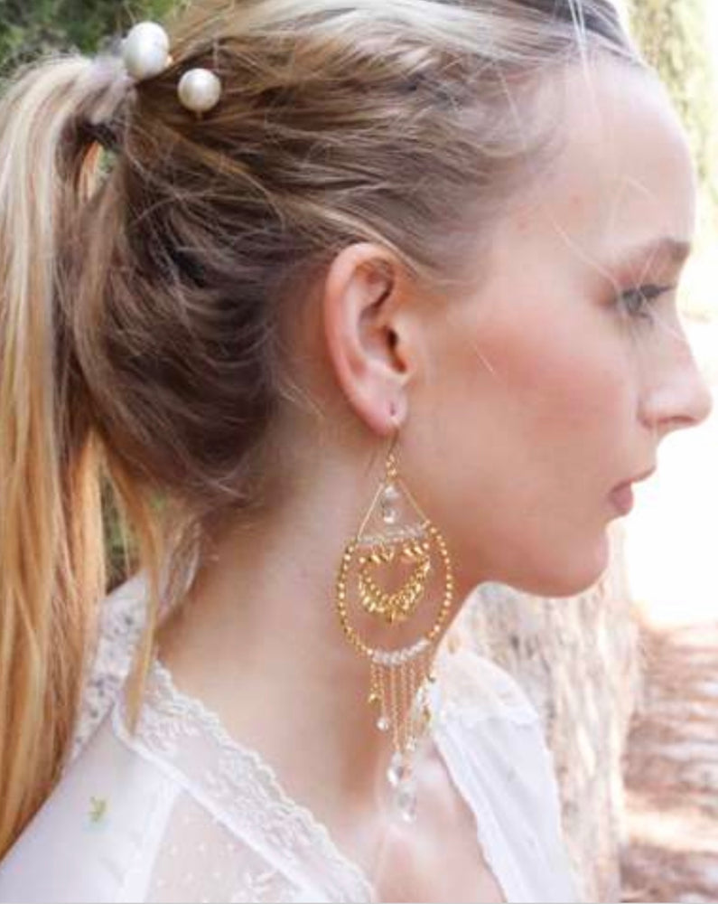 Chandelier Earrings in Rock Crystal Quartz