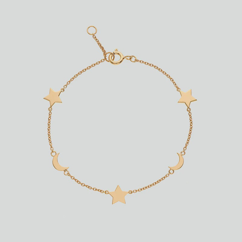 Alta Gold Vermeil Star and Moon Bracelet