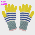 Kids Gloves Stripe-Yellow/Blue