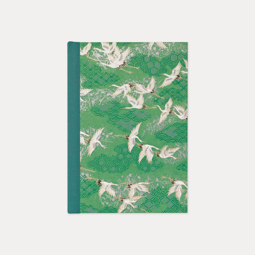 Classic Journal-Silver Cranes/Green