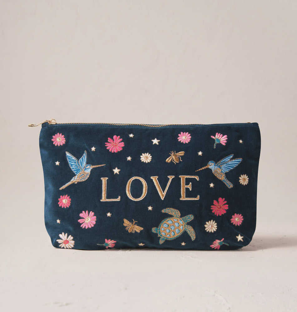 Give Love Everyday Pouch- Ink Blue