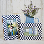 Neha Navy Chevron Patterned Photo Frame- 7x5