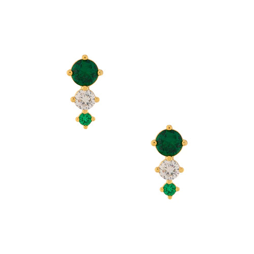 Emerald Triple Drop Stud