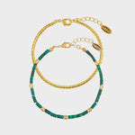 Malachite Bead & Chain  Bracelet