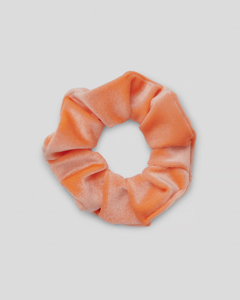 Neon Velour Scrunchie Orange