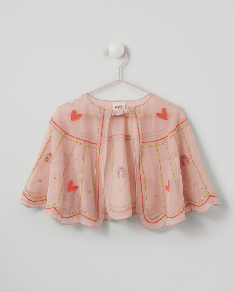 Tulle Heart Embroidered Cape