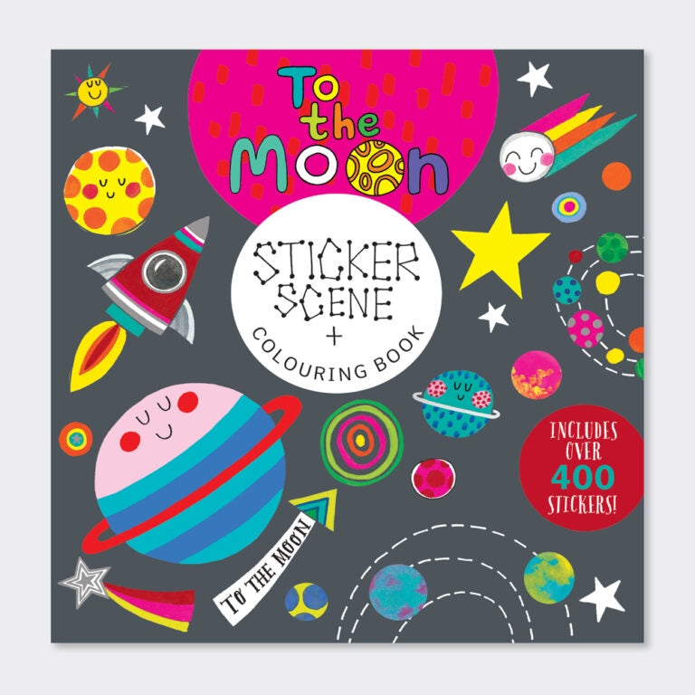 To The Moon Sticker Scene & Colouring Book