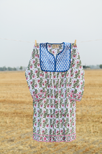 Jaipur Dress Essa Print- Moss & Faded Rose
