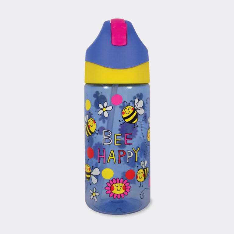 Drinks Bottle with straw-Bee Happy