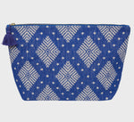 Large Cotton Wash Bag - Blue/White