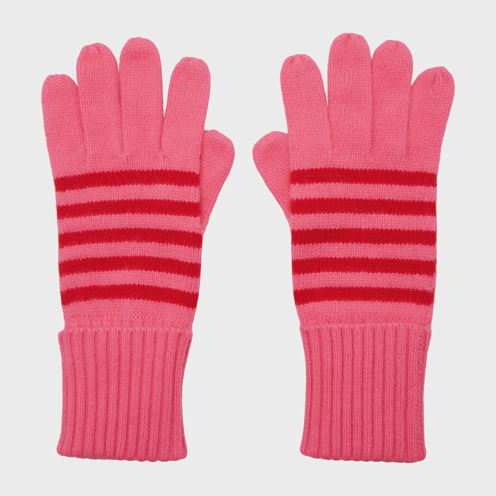 Breton Cashmere Gloves - Pink/Red