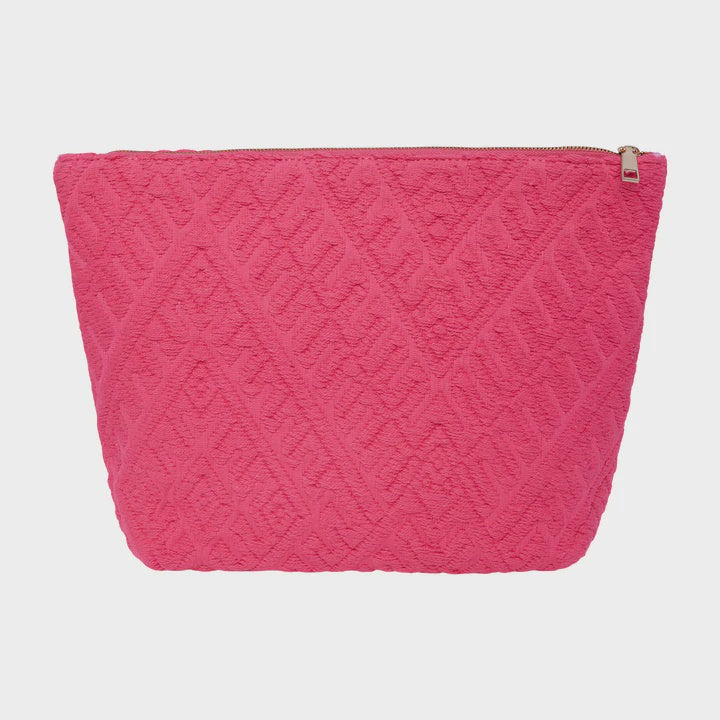 Jacquard Towelling Wash Bag - Pink