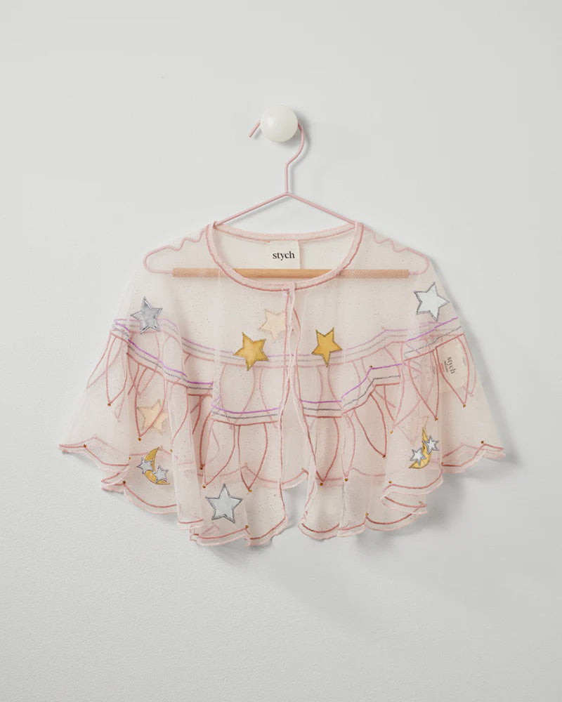 Tulle Star Embroidered Cape