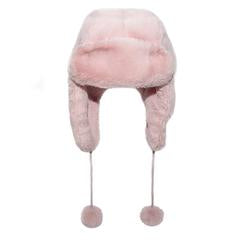 Teddy Fur Hat-Dusky Pink