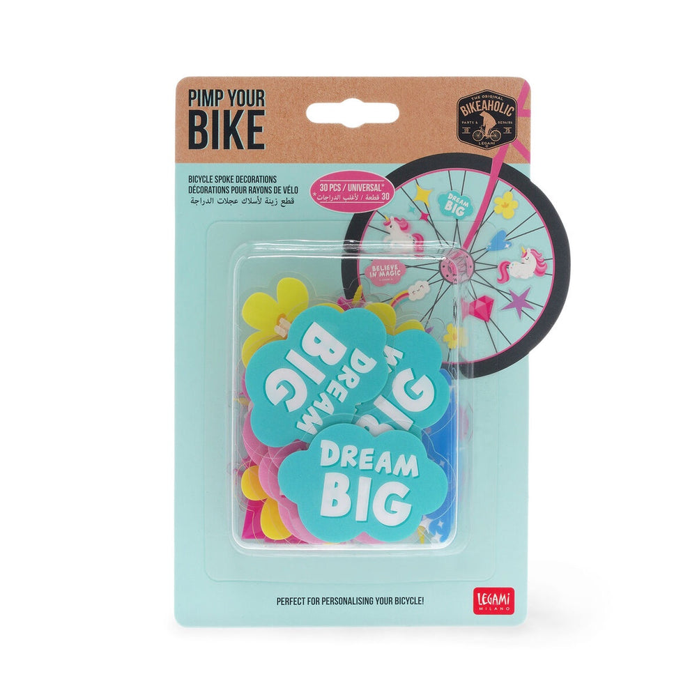 Set of 30 Unicorn-themed Bicycle Spoke Decorations