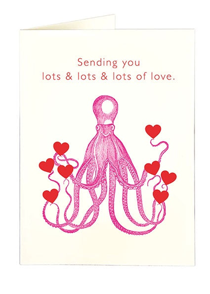 Octopus & Hearts Card Pack of Five