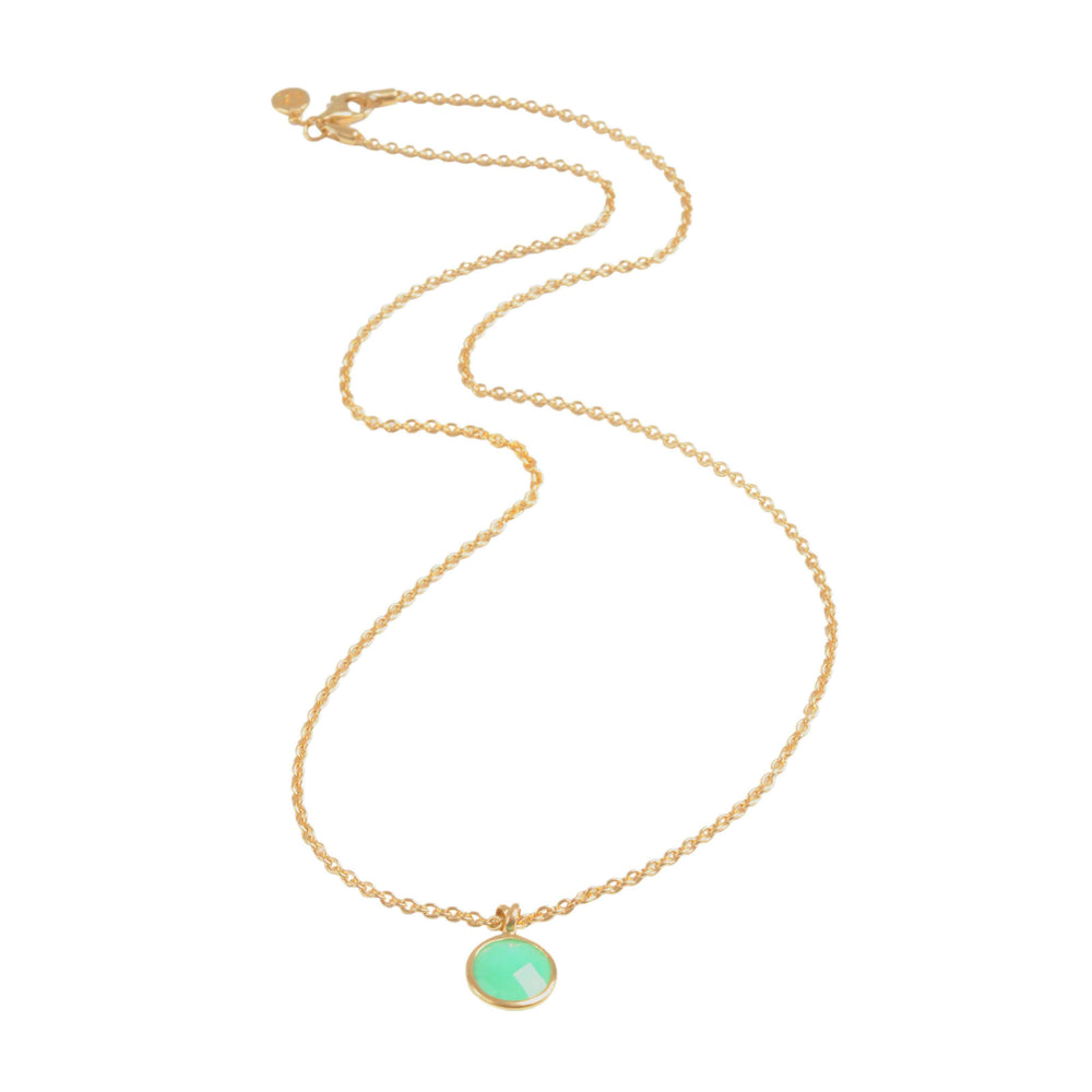 Knot Drop Necklace with Chrysoprase