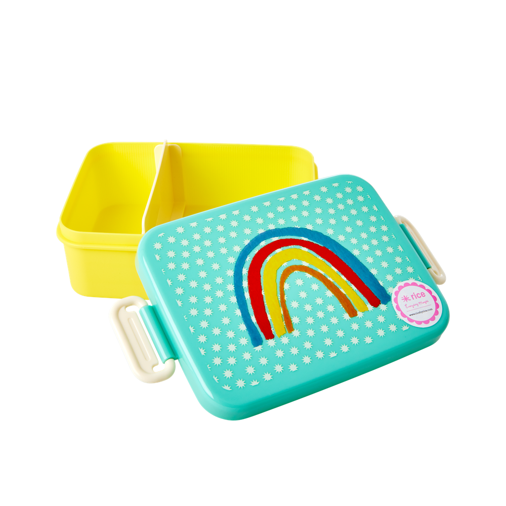 Lunch box with Divider - Rainbow and Stars Print - Large