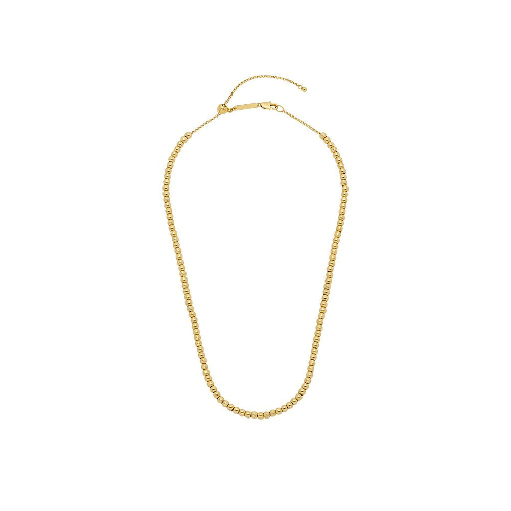 Gold Bead Slider Necklace