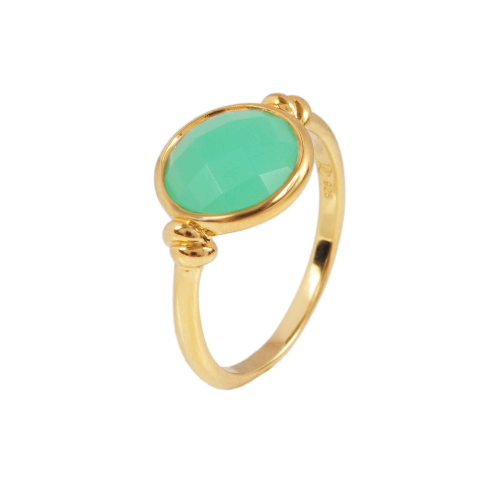 Knot Ring with Chrysoprase