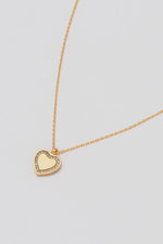 Heart Pendant Necklace with CZ Halo