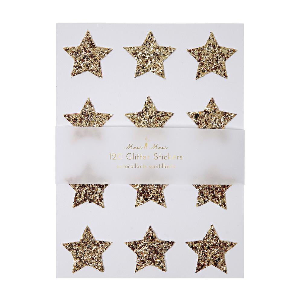 Meri Meri  Gold Glitter Stars Sticker Sheets