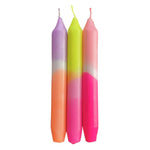 Dip Dye Neon Candles- Summer Breeze