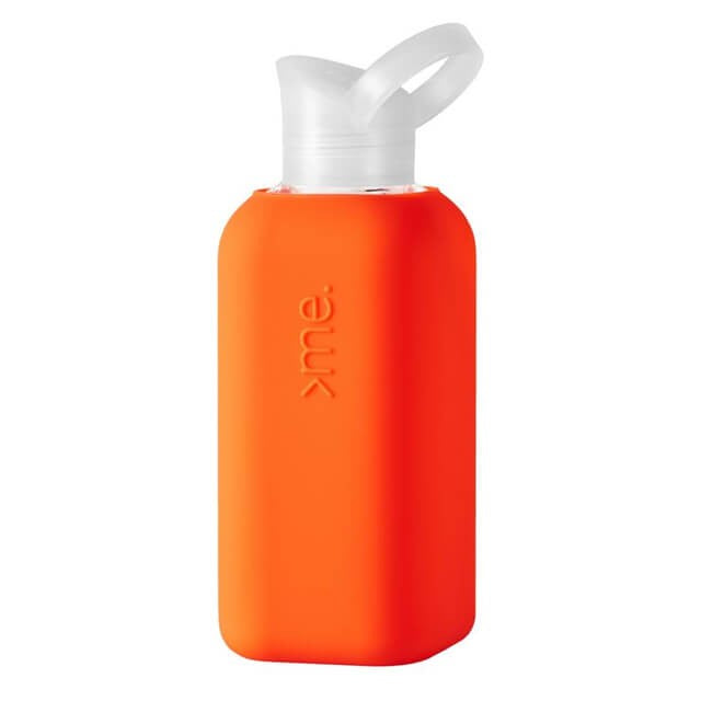 Glass Bottle with Silicone Sleeve- Coral