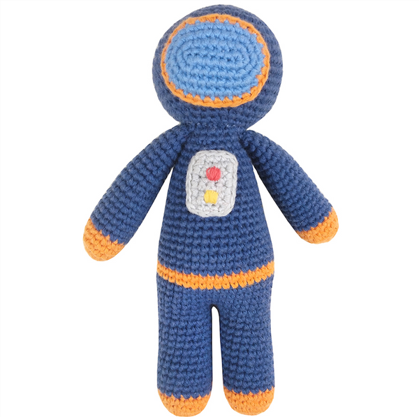 Crochet Astronaut Rattle Toy