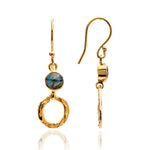 Small Gold Plated Hoop Earring - Labradorite