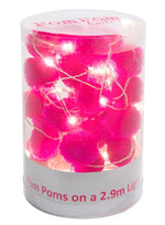 Pom Pom Light Garland- Flamingo Pink
