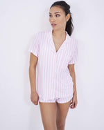 Bedshort Set - Pale Pink Stripe