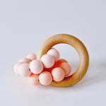 Peach Ombre Double Ring Silicone Teething Toy