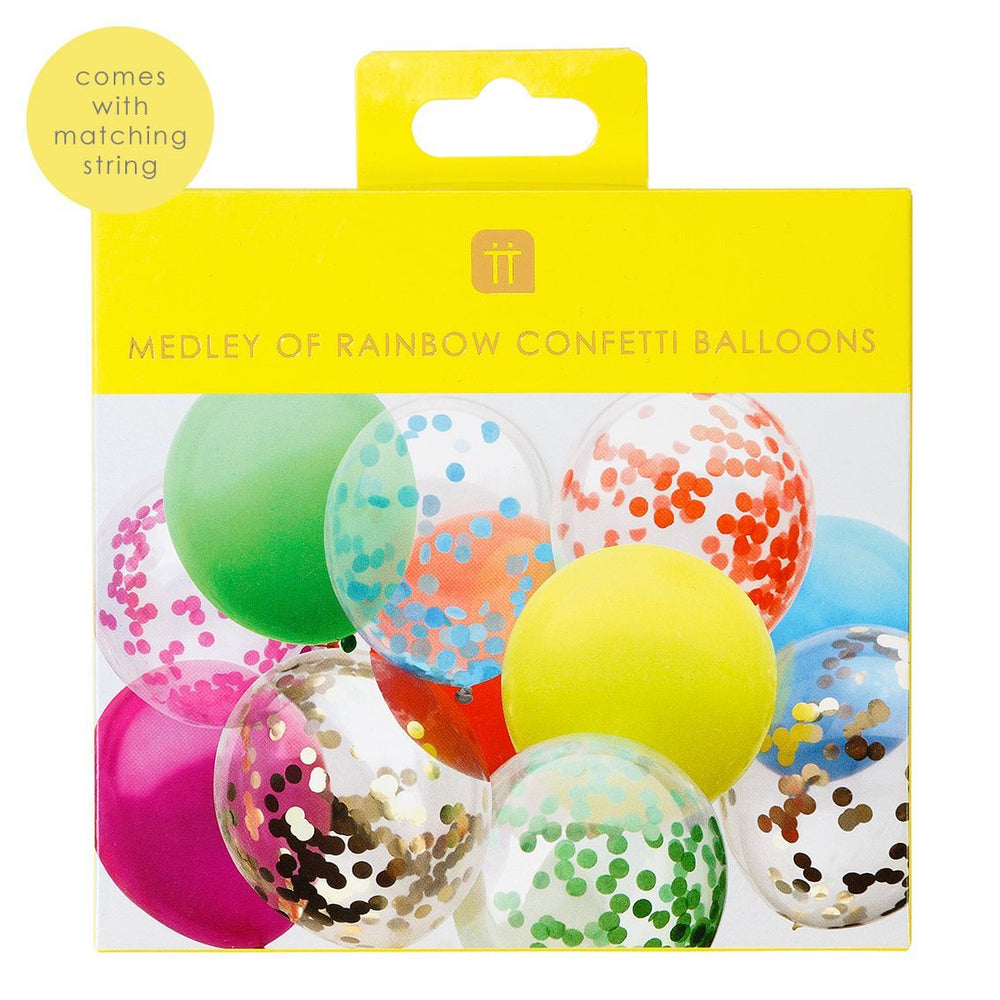 Rainbow Bright Confetti Balloons