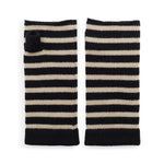 Cashmere Striped Wrist Warmer - Black/Camel